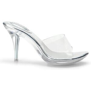 New NBUUNBU Womens 10 Euro 41 Silver Open Toe Silver Clear Strap Heels Shoes